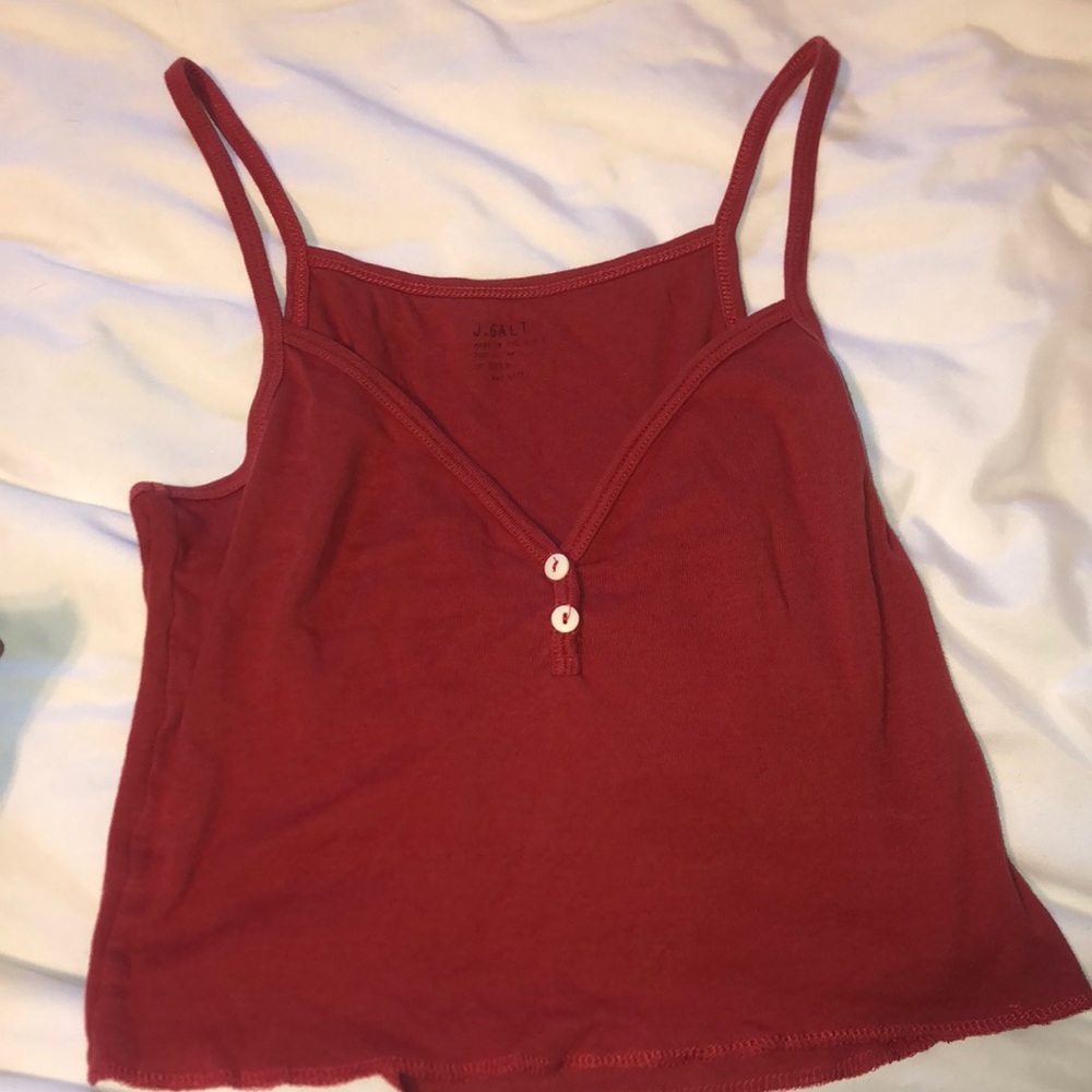 BRANDY MELVILLE red cropped V neck tank
